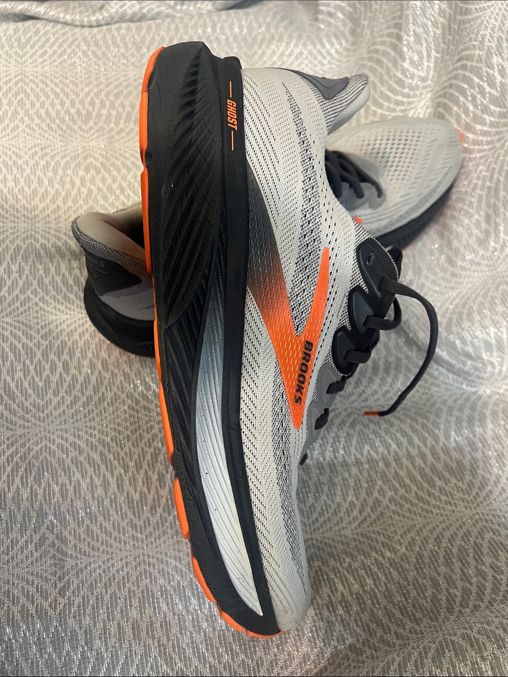 Brooks Gray Running Shoes with Orange Logo - Picture 7 of 11